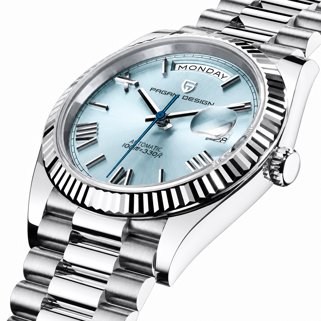 Pagani Design 1752 automatic watch, case profile showing 14 mm thickness
