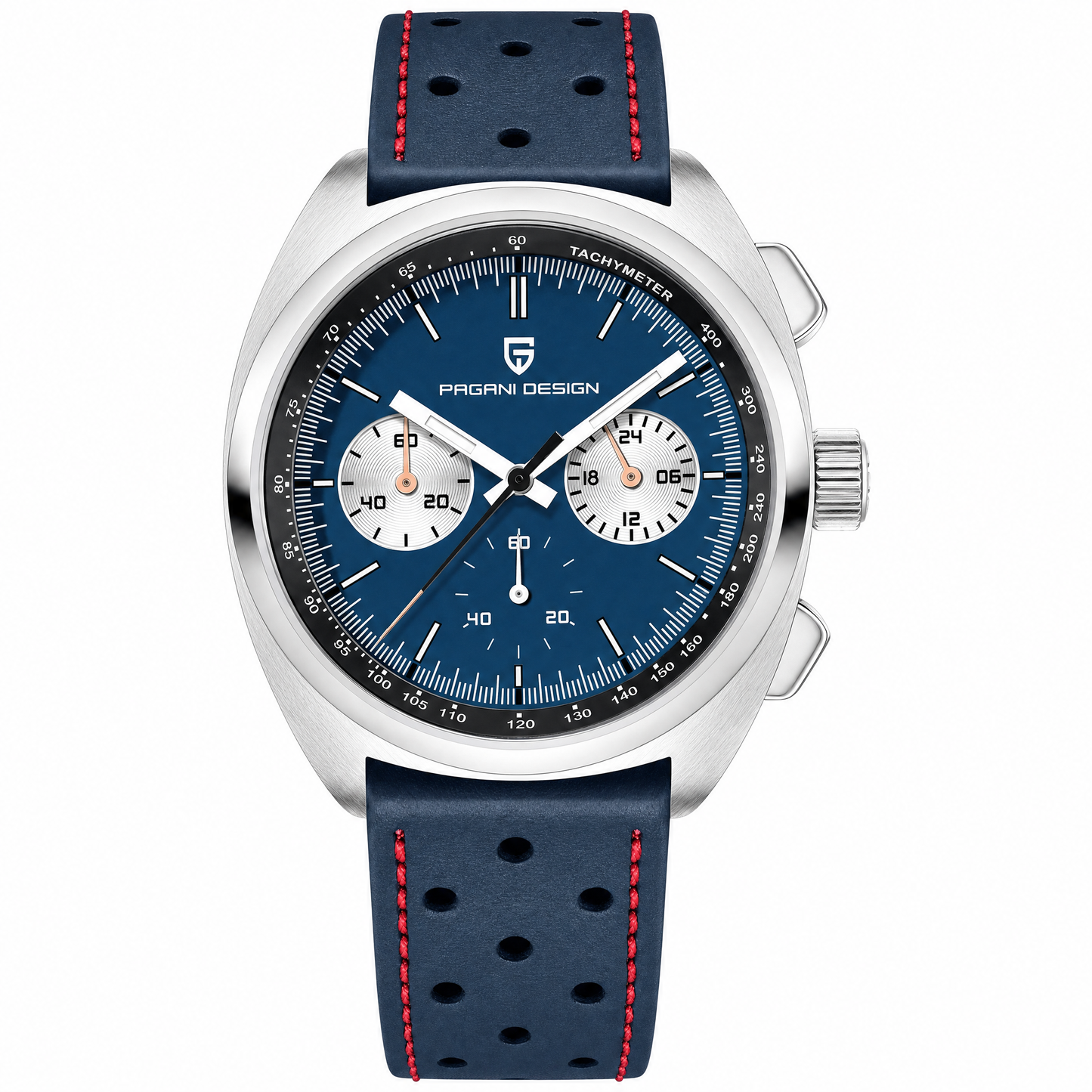 Pagani Design 1782 chronograph, case profile and chronograph pushers