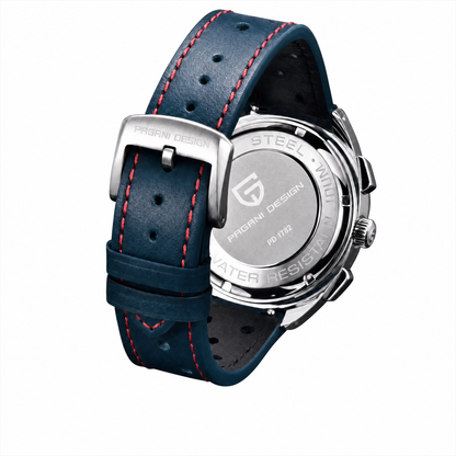 Pagani Design 1782 chronograph, sapphire crystal and dial detail