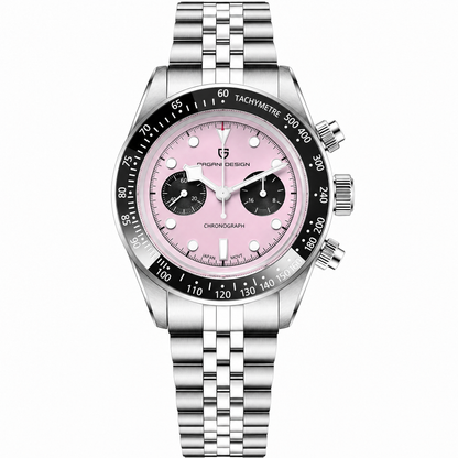 Pagani Design 1813 Flamingo chronograph, case profile and pushers