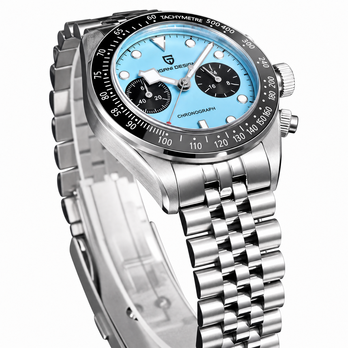 Pagani Design 1813 Flamingo chronograph, blue dial with sub-dials