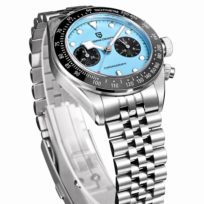 Pagani Design 1813 Flamingo chronograph, blue dial with sub-dials